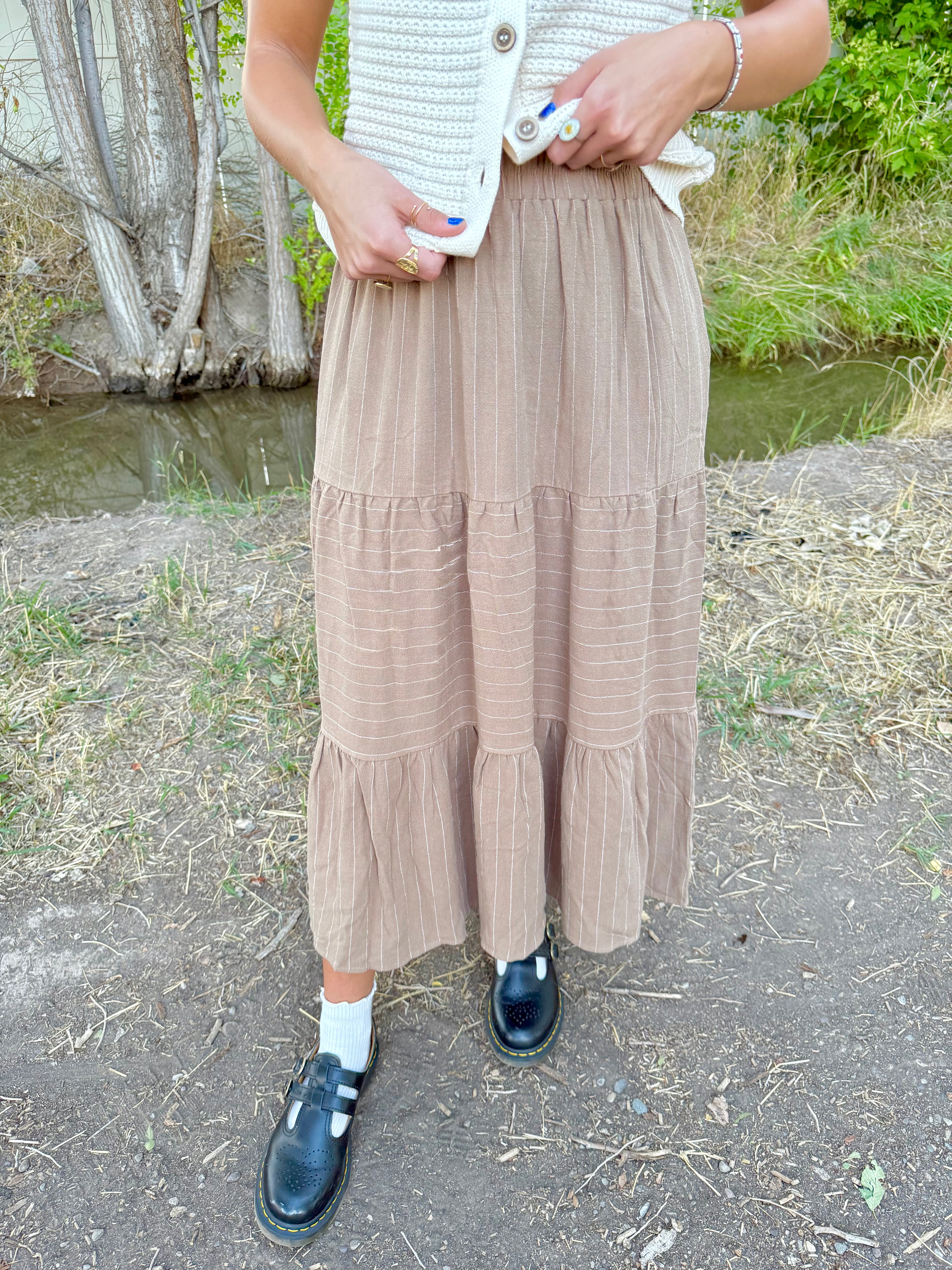 Oaklyn Striped Skirt