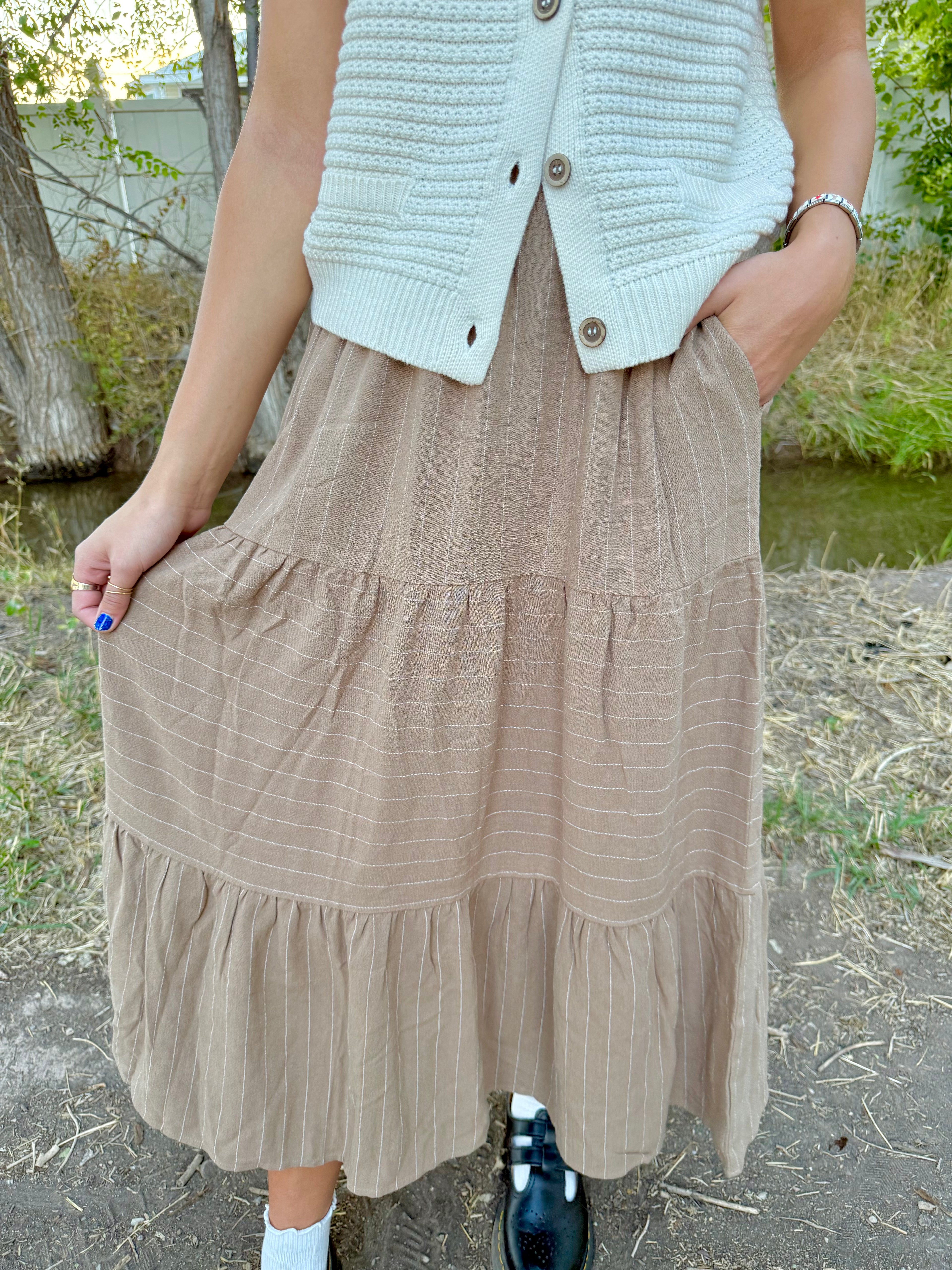 Oaklyn Striped Skirt